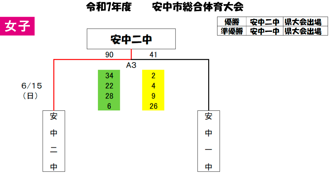 2025(令和7)年度 安中市 中体連総体 - 女子 大会結果